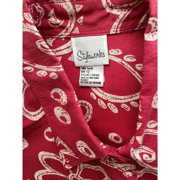 90s Floral Dress Vintage Retro Casual Summer Rayon Styleworks 12 - Picture 5 of 7